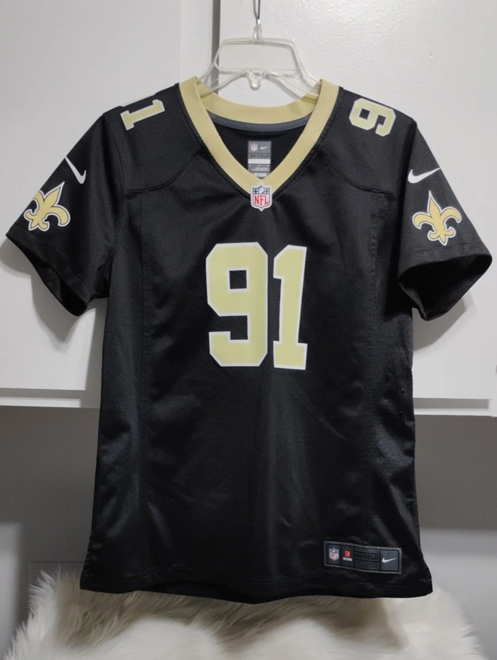 (C-68) Nike New Orleans Saints Vernon Broughton #91 Football Jersey - Picture 1 of 8
